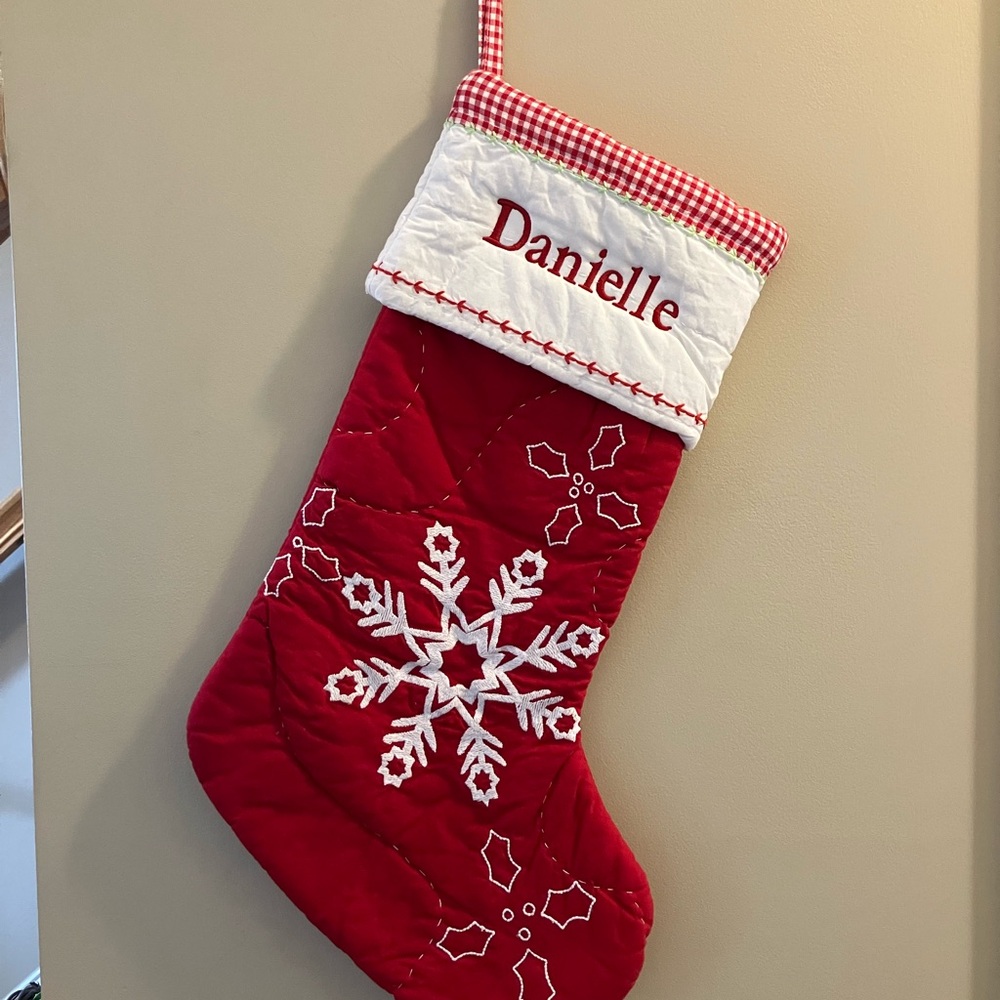 Pottery Barn quilted stocking - Danielle